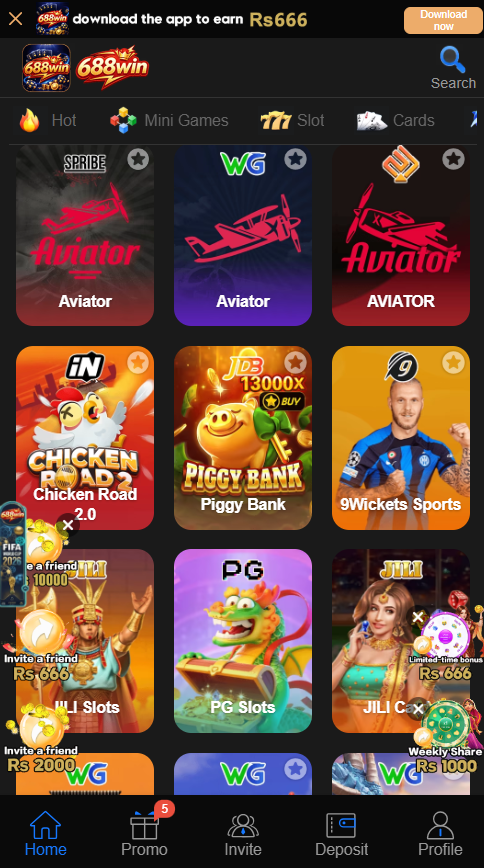 688Win Game APK Interface Screenshots