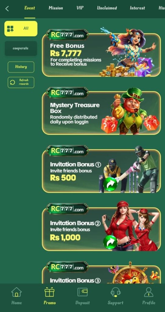 RC777 Game Earning App Official Bonus Site.