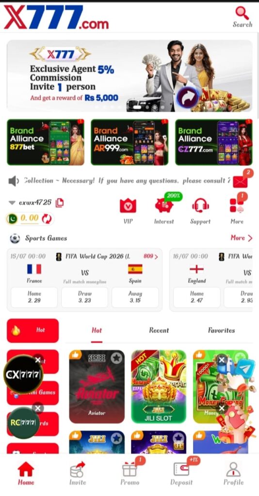 X777 Game Official Earning Interface Logo